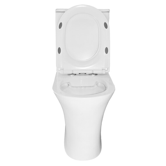 Унитаз-компакт безободковый Azario Fretta Round AZ-7121A с тонкой крышкой микролифт фото 5