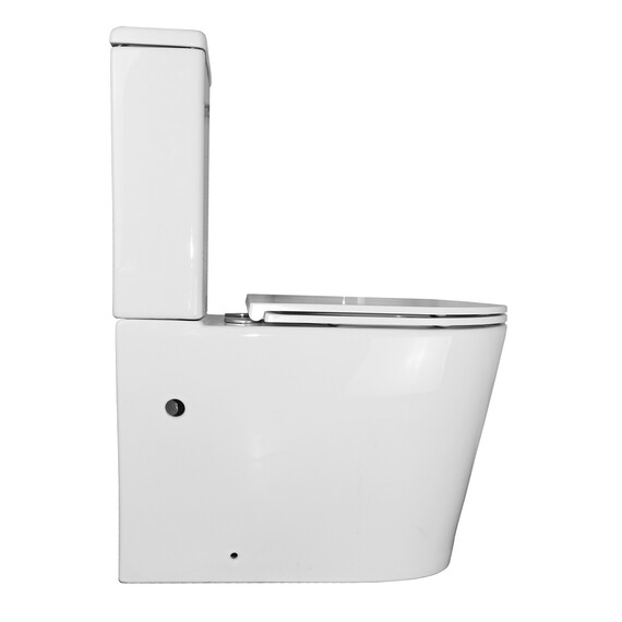 Унитаз-компакт безободковый Azario Conto AZ-T005BR с тонкой крышкой микролифт (Система смыва торнадо), Цвет производителя: белый фото 11