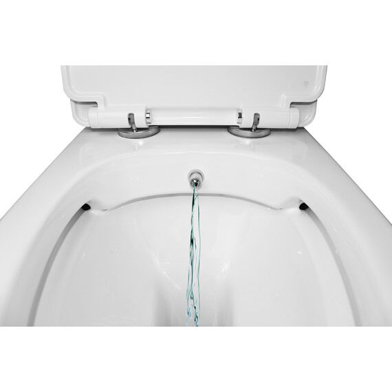 Унитаз-моноблок безободковый с функцией биде Azario Sente AZ-8614B с тонкой крышкой микролифт фото 4