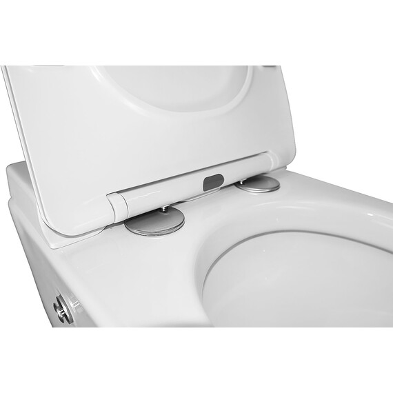 Унитаз подвесной импульсный Azario AZ-101C с тонкой крышкой микролифт (монтажная рама в комплекте) фото 6