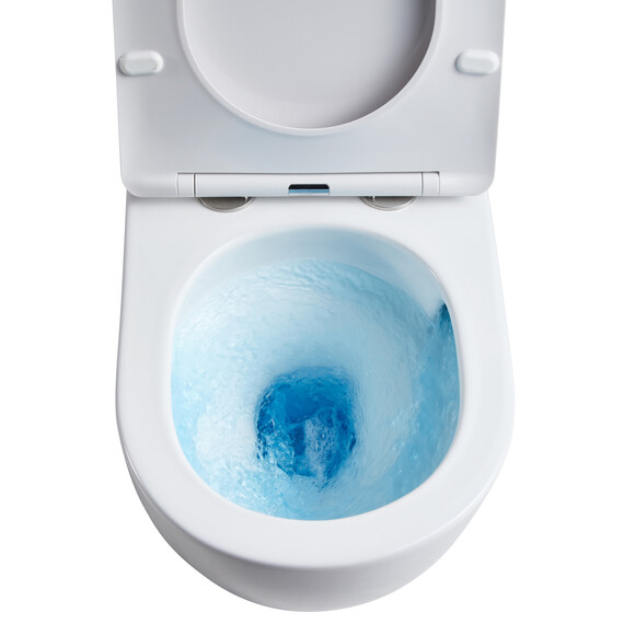 Унитаз подвесной безободковый Azario Grado AZ-0046-UQ1 с тонкой крышкой микролифт (Система смыва торнадо) фото 10