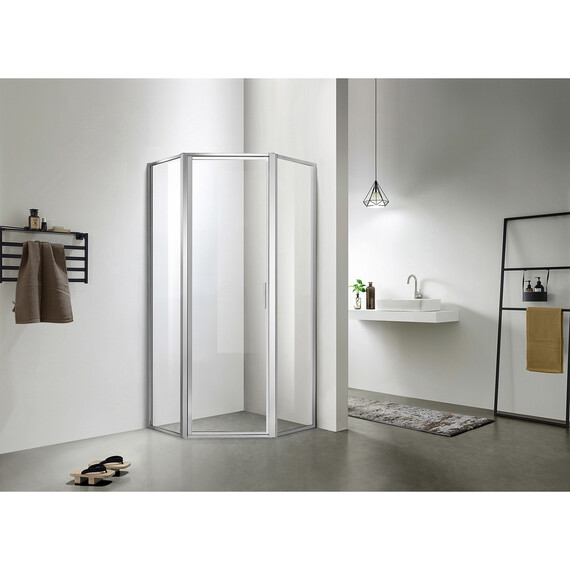 Душевое ограждение Azario Richmond 90х90 см AZ-NAG3231 900, серебро/прозрачное фото 2