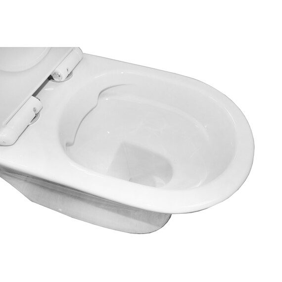 Унитаз-компакт безободковый Azario Frento AZ-2311 с тонкой крышкой микролифт фото 10