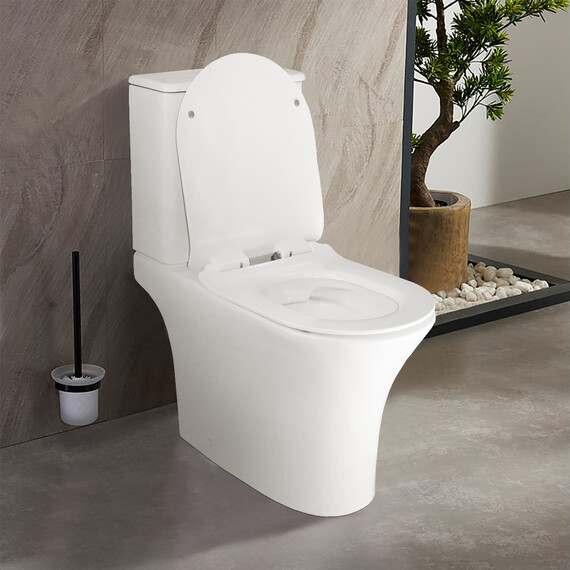 Унитаз-компакт безободковый Azario Frento AZ-2311 с тонкой крышкой микролифт фото 14