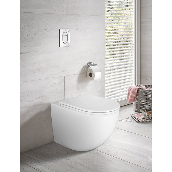 Унитаз приставной безободковый Azario Grado AZ-2141D-UQ1 с тонкой крышкой микролифт (система смыва Торнадо) фото 15