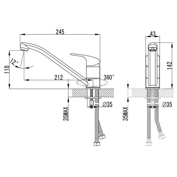 Смеситель для кухни Azario AZ-HU245896 фото 2