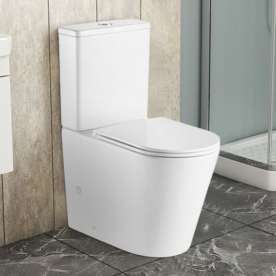 Унитаз-компакт безободковый Azario Vetro AZ-2149-UQ1 с тонкой крышкой микролифт (Система смыва Торнадо) фото 13