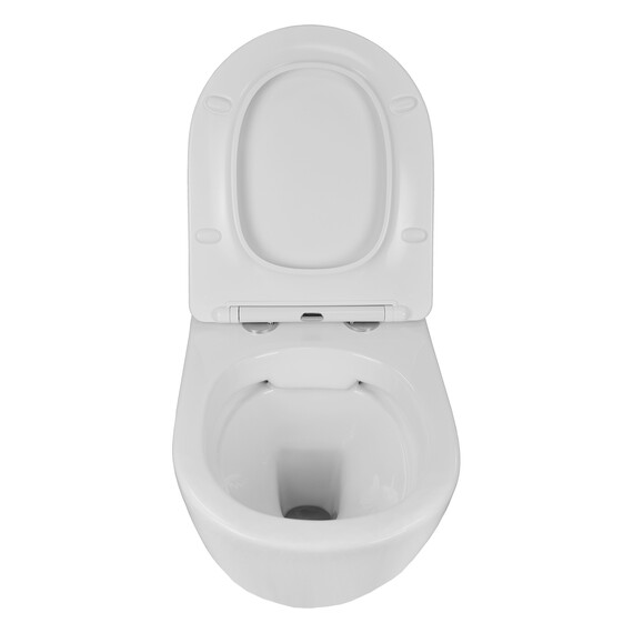 Унитаз подвесной безободковый Azario Grado AZ-0046 с тонкой крышкой микролифт фото 4