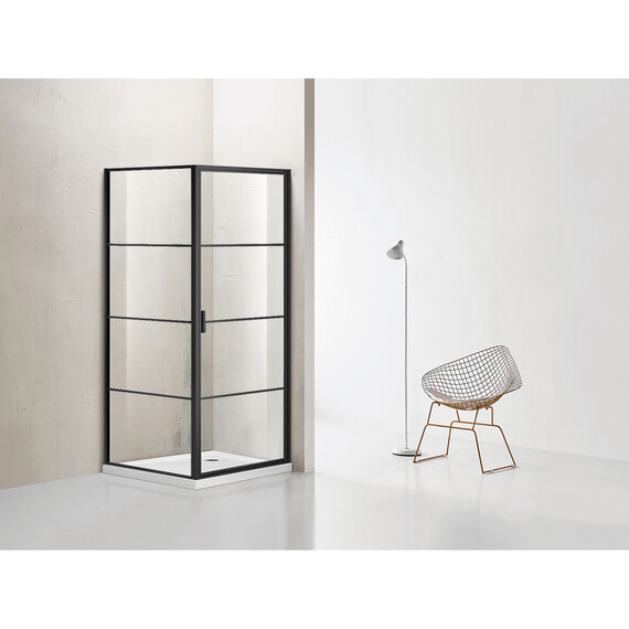 Душевое ограждение Azario Richmond 80х80 см AZ-NAG1221 800 BLACK, чёрный/прозрачное фото 2