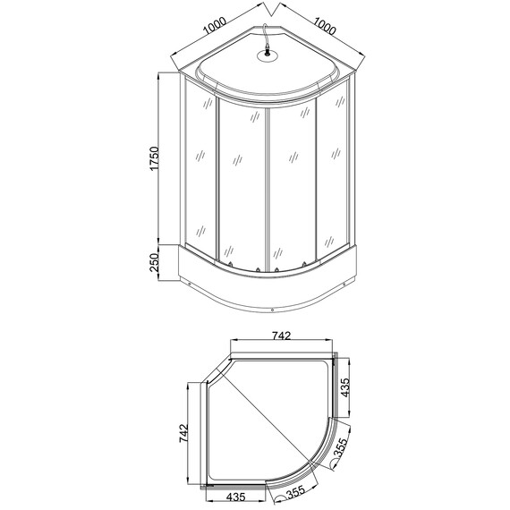 Душевая кабина Loranto 100х100 см CS-1000-25ТМ/М, хром/мозаика фото 4