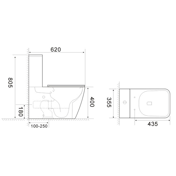 Унитаз-компакт безободковый Azario ESCONDA AZ-1255A с крышкой микролифт (система смыва торнадо) фото 9