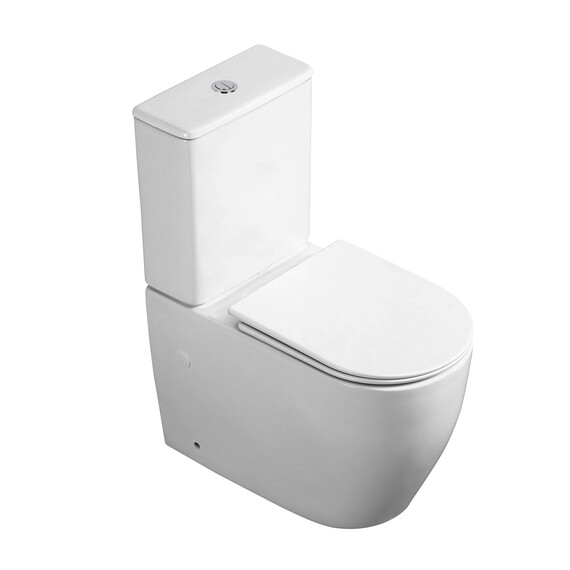 Унитаз-компакт безободковый Azario BONELLE AZ-1229A с крышкой микролифт (система смыва торнадо) фото 2