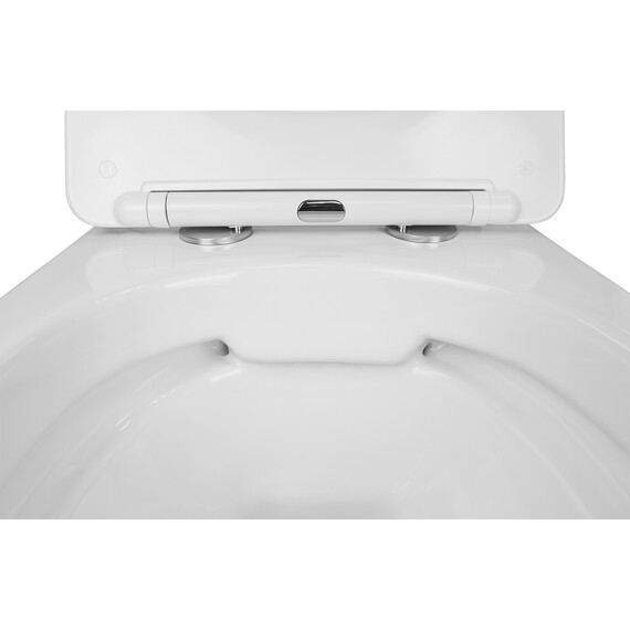 Унитаз подвесной безободковый Azario Grado AZ-0046 с тонкой крышкой микролифт фото 5