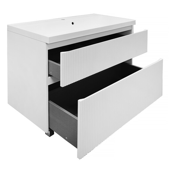 Тумба напольная с раковиной Azario Viola 100/2H 100 см CS00097146, белый матовый фото 2