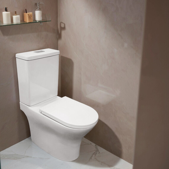 Унитаз-компакт безободковый Azario Tesoro AZ-8501 с крышкой микролифт (система смыва Торнадо) фото 15