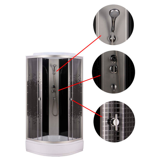 Душевая кабина Loranto 100х100 см CS-1000-13ТМ/М, хром/мозаика фото 2