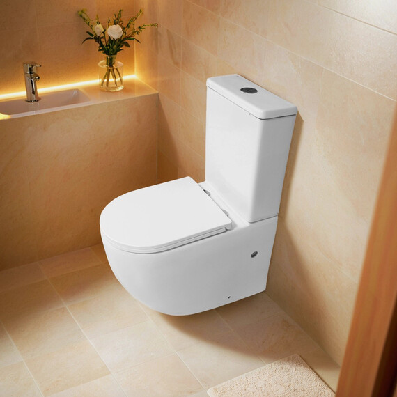 Унитаз-компакт безободковый Azario Blanco AZ-T003B-R с тонкой крышкой микролифт фото 12