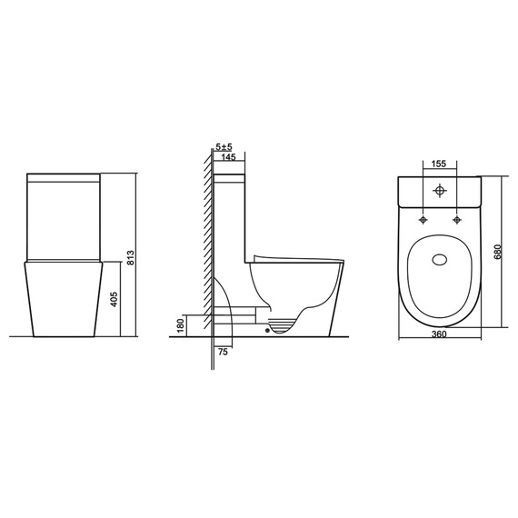 Унитаз-моноблок безободковый Azario Nimbus AZ-6080-AP с тонкой крышкой микролифт (система смыва Торнадо) фото 12