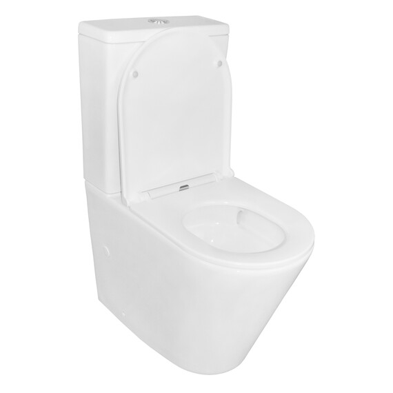 Унитаз-компакт безободковый Azario Vetro AZ-2149-UQ1 с тонкой крышкой микролифт (Система смыва Торнадо) фото 2