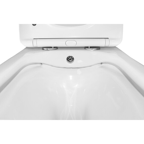 Унитаз подвесной безободковый Azario Hugo AZ-10007 с тонкой крышкой микролифт фото 6