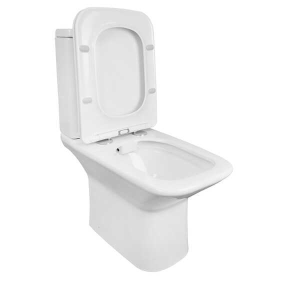 Унитаз-компакт безободковый Azario Formal AZ-1353B с крышкой микролифт фото 4