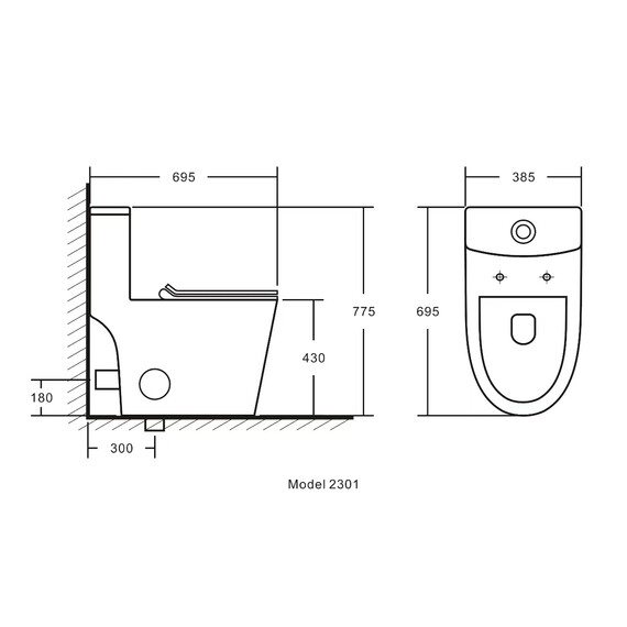 Унитаз-моноблок безободковый Azario Ansa AZ-2301 с тонкой крышкой микролифт фото 15