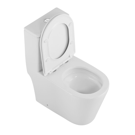 Унитаз-моноблок безободковый Azario Nimbus AZ-6080-AP с тонкой крышкой микролифт (система смыва Торнадо) фото 3