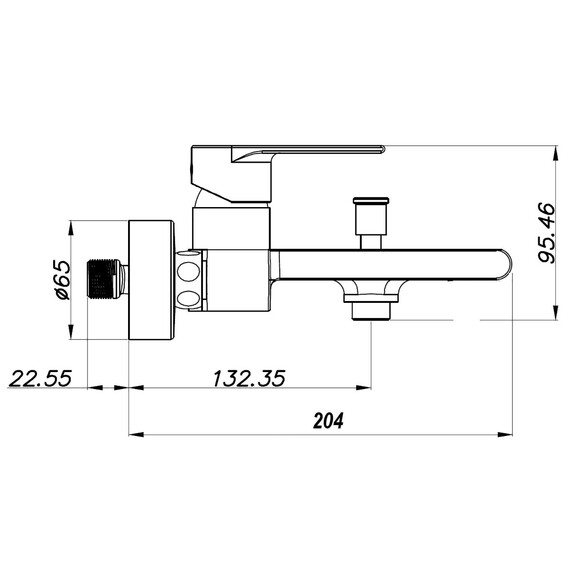 Смеситель для ванны Azario Delano AZ-158405124, чёрный, Цвет производителя: чёрный фото 2