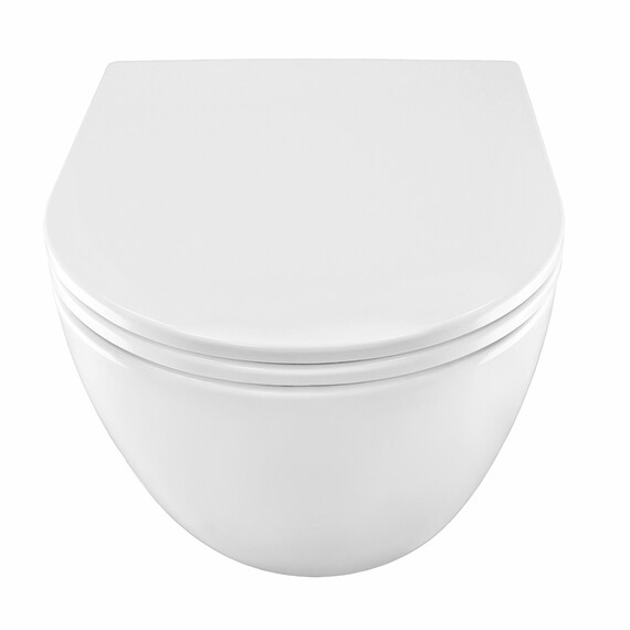 Унитаз подвесной безободковый Azario Pro PRO-0001 UQ3 с тонкой крышкой микролифт (система смыва Торнадо) фото 5