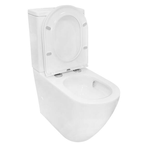 Унитаз-компакт безободковый Azario Grado AZ-2141 UQ1 с крышкой микролифт фото 3