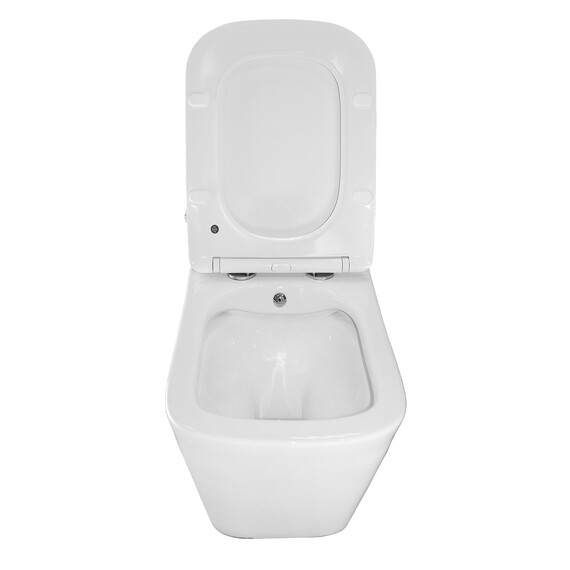 Унитаз подвесной безободковый Azario Hugo AZ-10007 с тонкой крышкой микролифт фото 4