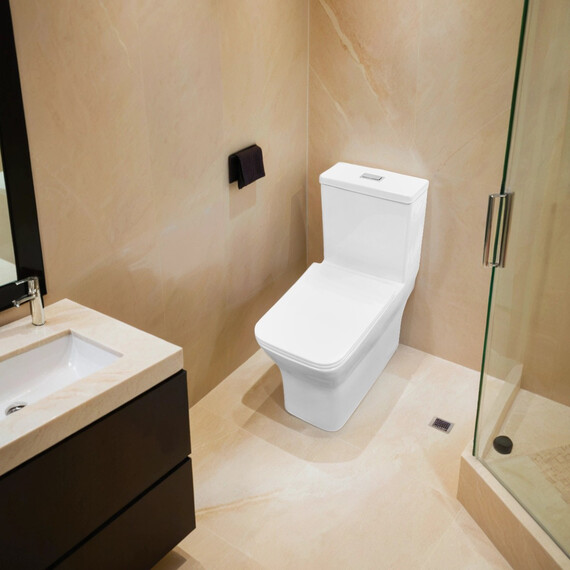 Унитаз-моноблок безободковый Azario Vero AZ-8608 с тонкой крышкой микролифт фото 16