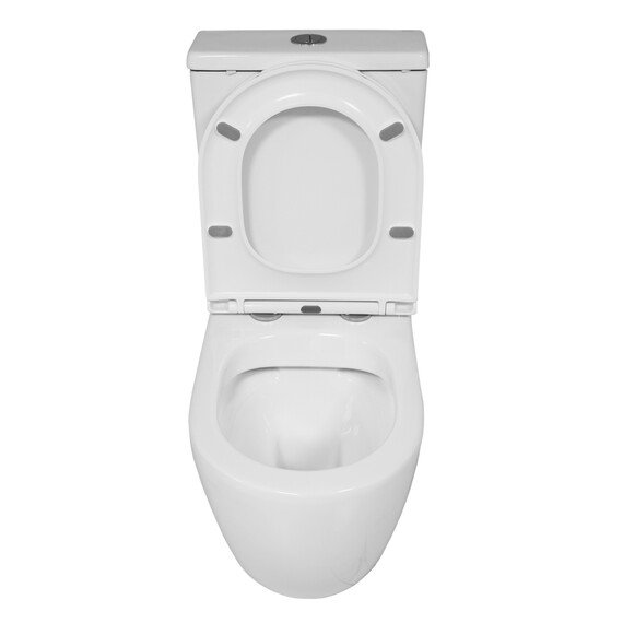 Унитаз-компакт безободковый Azario Blanco AZ-T003B-R с тонкой крышкой микролифт фото 5