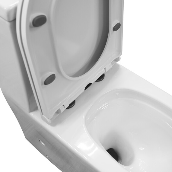 Унитаз-моноблок Azario Velluto AZ-6281 с тонкой крышкой микролифт (Система смыва Торнадо) фото 6