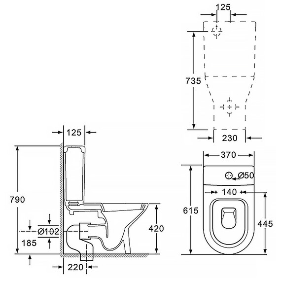 Унитаз-компакт Azario Fretta AZ-1223 с крышкой микролифт фото 2