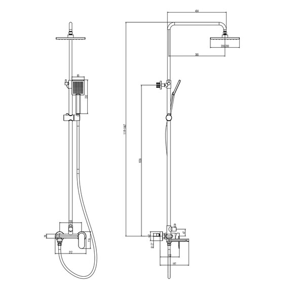 Душевая стойка Azario Florida Square AZ-WSA654232C фото 3