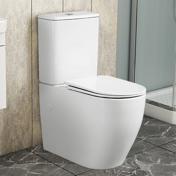 Унитаз-компакт безободковый Azario BONELLE AZ-1229A с крышкой микролифт (система смыва торнадо) фото 8