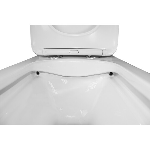 Унитаз-компакт безободковый Azario Ferra AZ-1015 с тонкой крышкой микролифт фото 6