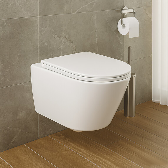 Унитаз подвесной безободковый Azario Nove AZ-9312T с тонкой крышкой микролифт фото 15