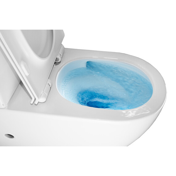 Унитаз-компакт безободковый Azario Corsa AZ-2062T с тонкой крышкой микролифт (Система смыва Торнадо) фото 6