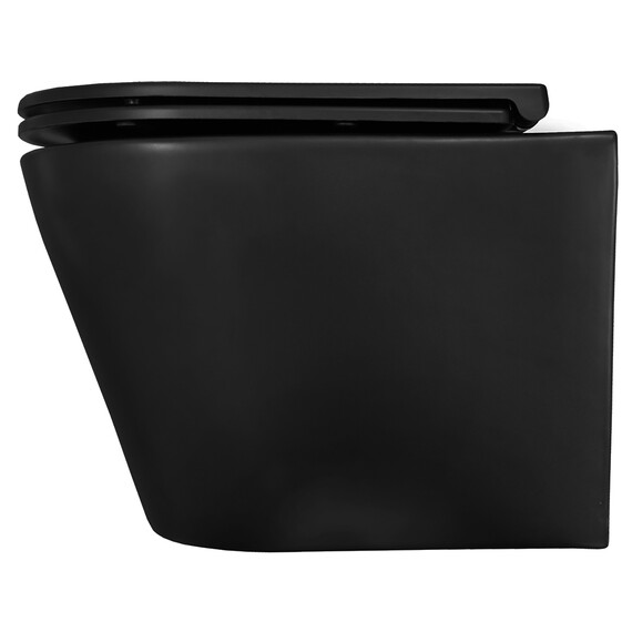 Унитаз подвесной безободковый Azario Teramo AZ-0053-UQ3-MB с крышкой микролифт (система смыва Торнадо) чёрный матовый, Цвет производителя: чёрный матовый фото 9