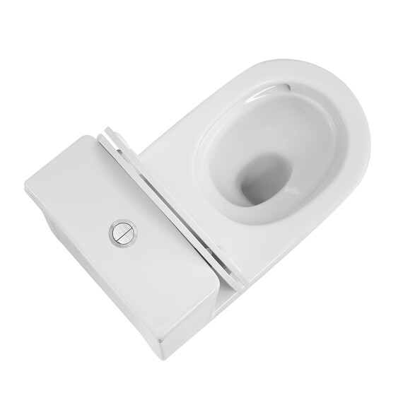 Унитаз-моноблок безободковый Azario Nimbus AZ-6080-AP с тонкой крышкой микролифт (система смыва Торнадо) фото 5