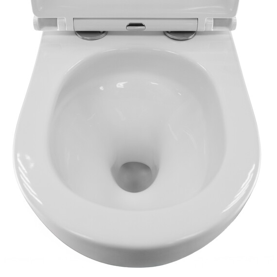 Унитаз подвесной безободковый Azario Pro PRO-0001 UQ3 с тонкой крышкой микролифт (система смыва Торнадо) фото 11