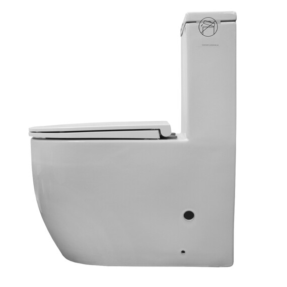 Унитаз-моноблок Azario Velluto AZ-6281 с тонкой крышкой микролифт (Система смыва Торнадо) фото 12