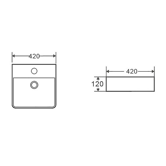 Раковина подвесная Azario 42 см AZ-2177-MB, черный матовый фото 5