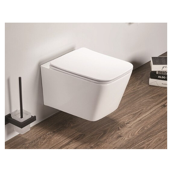 Унитаз подвесной безободковый Azario Nova AZ-2216-SP с тонкой крышкой микролифт фото 3