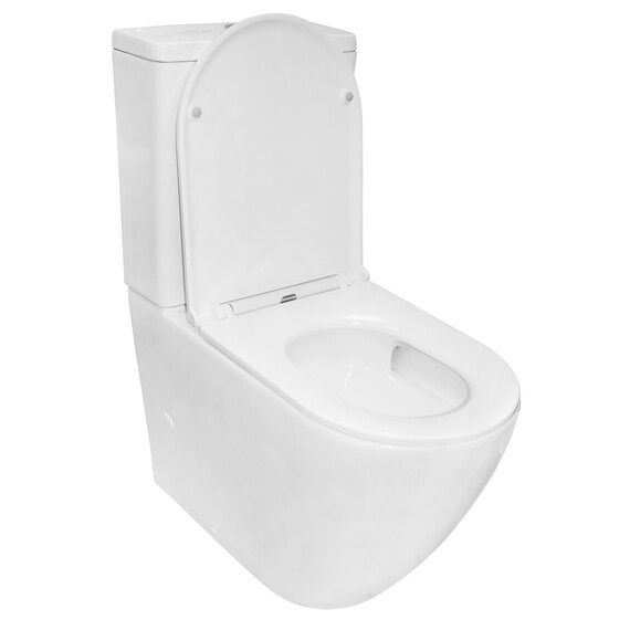 Унитаз-компакт безободковый Azario Grado AZ-2141 UQ1 с крышкой микролифт фото 2