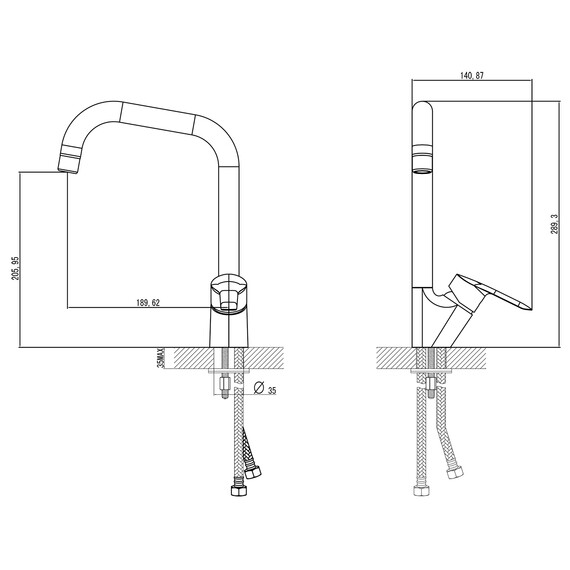 Смеситель для кухни Azario AZ-HU245904 фото 2