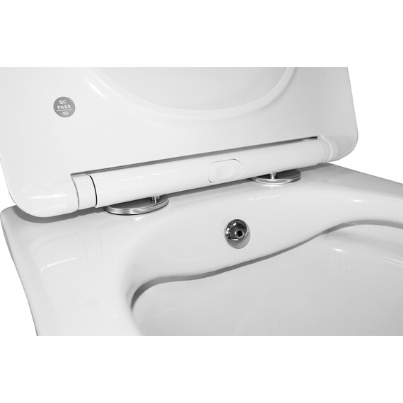 Унитаз подвесной безободковый Azario Hugo AZ-10007 с тонкой крышкой микролифт фото 7