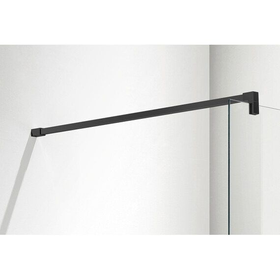 Душевая перегородка Azario Chicago Walk-in 80 см AZ-NAR6310 800 Black (стекло 8 мм) с кронштейном в комплекте, чёрный/прозрачное фото 2